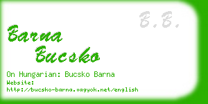 barna bucsko business card